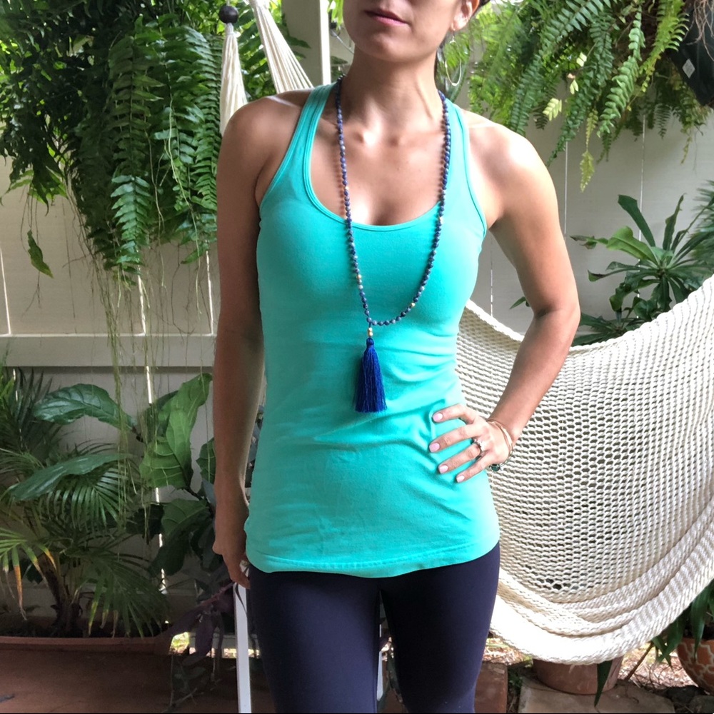 Lululemon racerback tank aqua, sz 2-4 xs